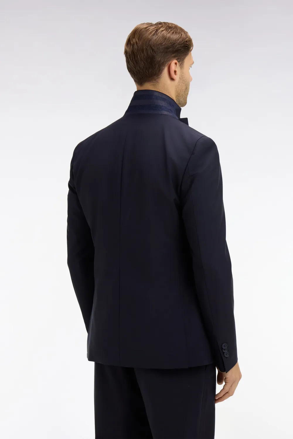 Eden Park blazer bleu foncé laine stretch modern fit